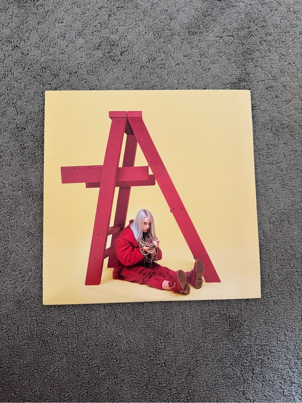 Vinyl Record - Red Ladder Cover on Yellow Background